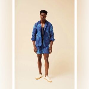 Indi + Ash Blue indigo paint brush Denim Study Jacket XL 5